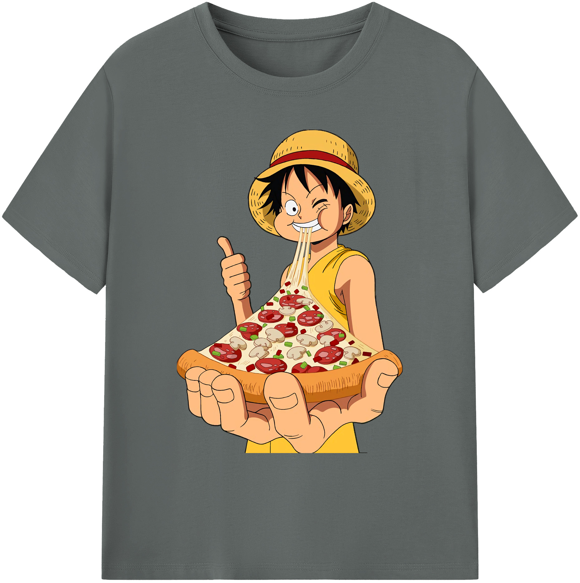 ワンピース モンキー・D・ルフィ ONE PIECE Monkey D. Luffy 綿100％ メンズ半袖Tシャツ｜肌触りやわらか＆通気性